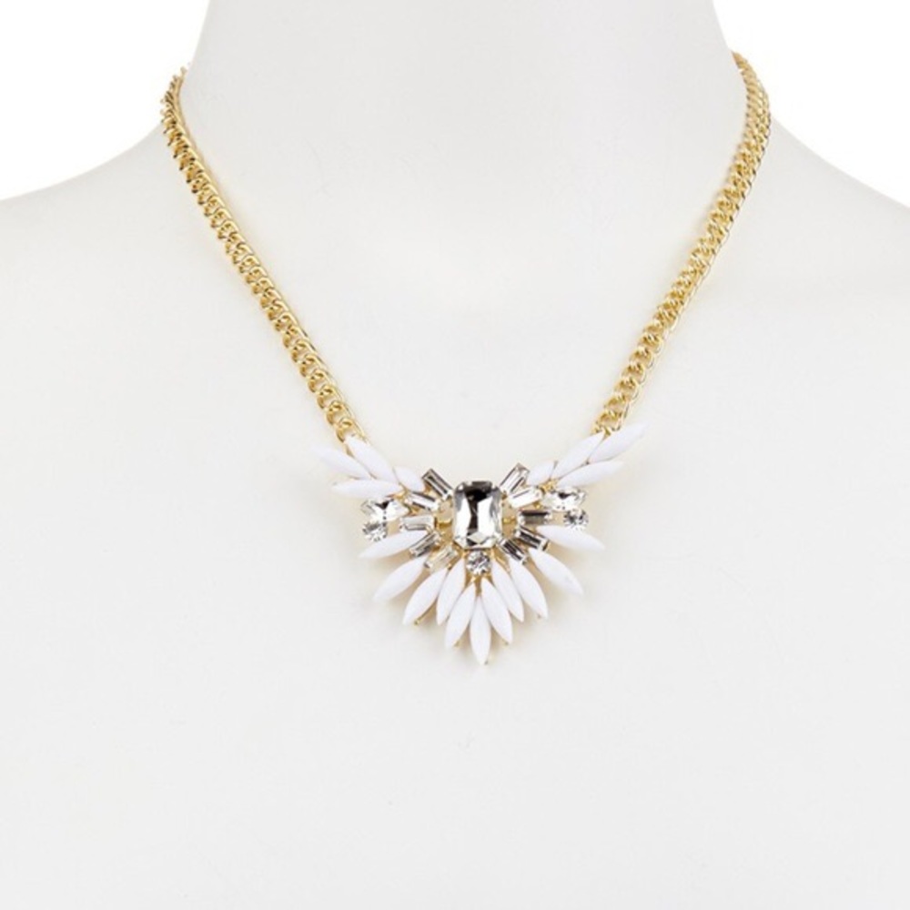 White Glass Crystal Necklace
